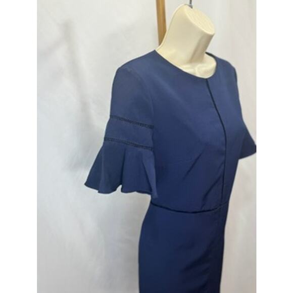Maggy London Navy Flutter Sleeve Sheath Dress – Size 6 - Picture 6 of 15